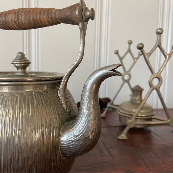 Antique Tilting Spirit Kettle with Stand - Picture 6 of 11